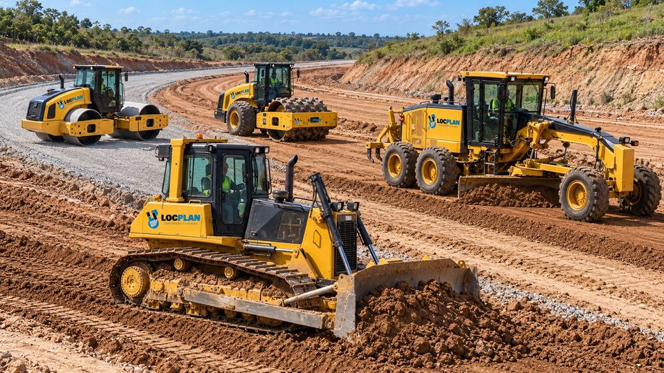 Terraplenagem e compactação, antes